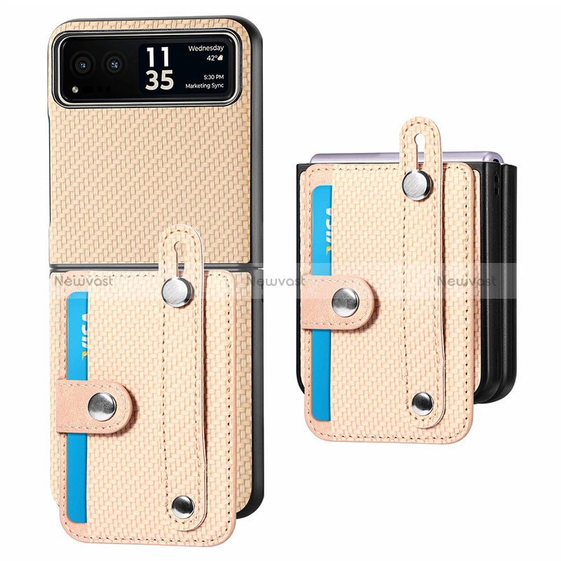 Soft Silicone Gel Leather Snap On Case Cover SD9 for Motorola Moto Razr 40 5G