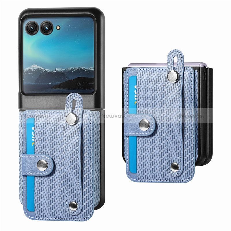 Soft Silicone Gel Leather Snap On Case Cover SD9 for Motorola Moto Razr 40 Ultra 5G