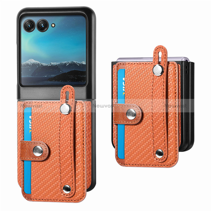 Soft Silicone Gel Leather Snap On Case Cover SD9 for Motorola Moto Razr 40 Ultra 5G