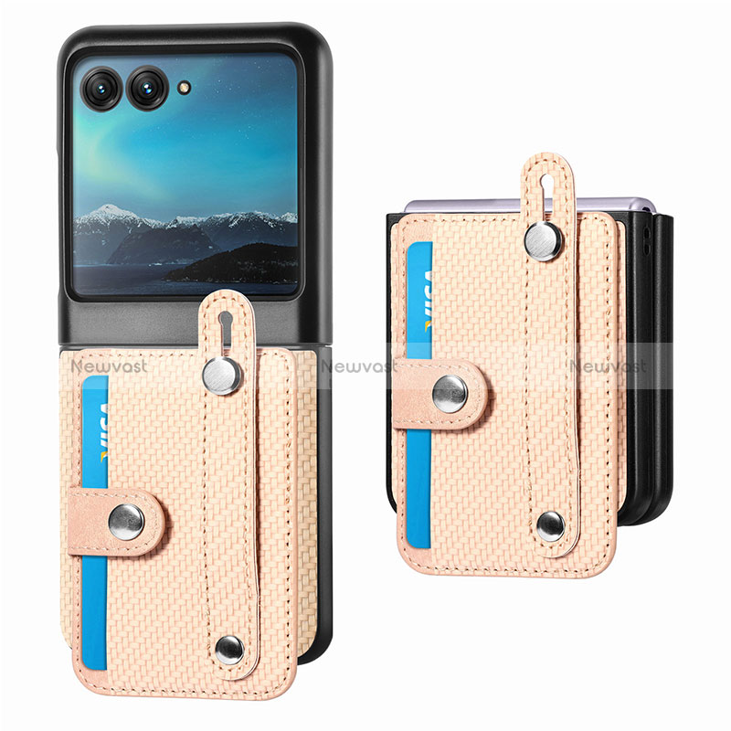 Soft Silicone Gel Leather Snap On Case Cover SD9 for Motorola Moto Razr 40 Ultra 5G