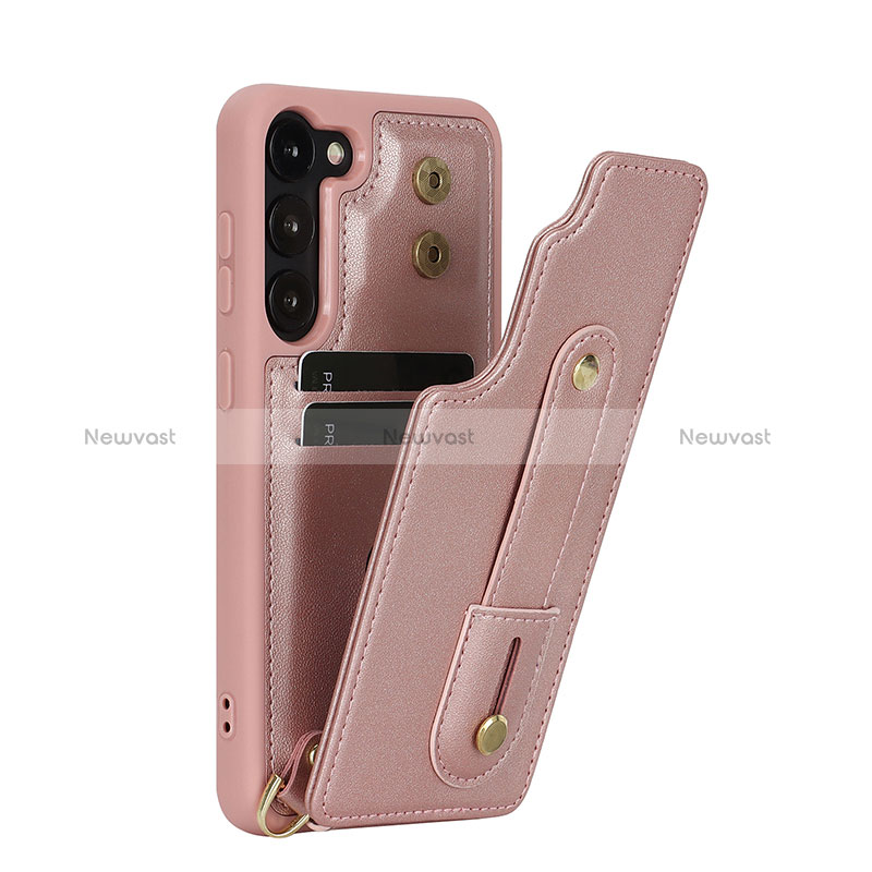 Soft Silicone Gel Leather Snap On Case Cover SY1 for Samsung Galaxy S24 5G Rose Gold