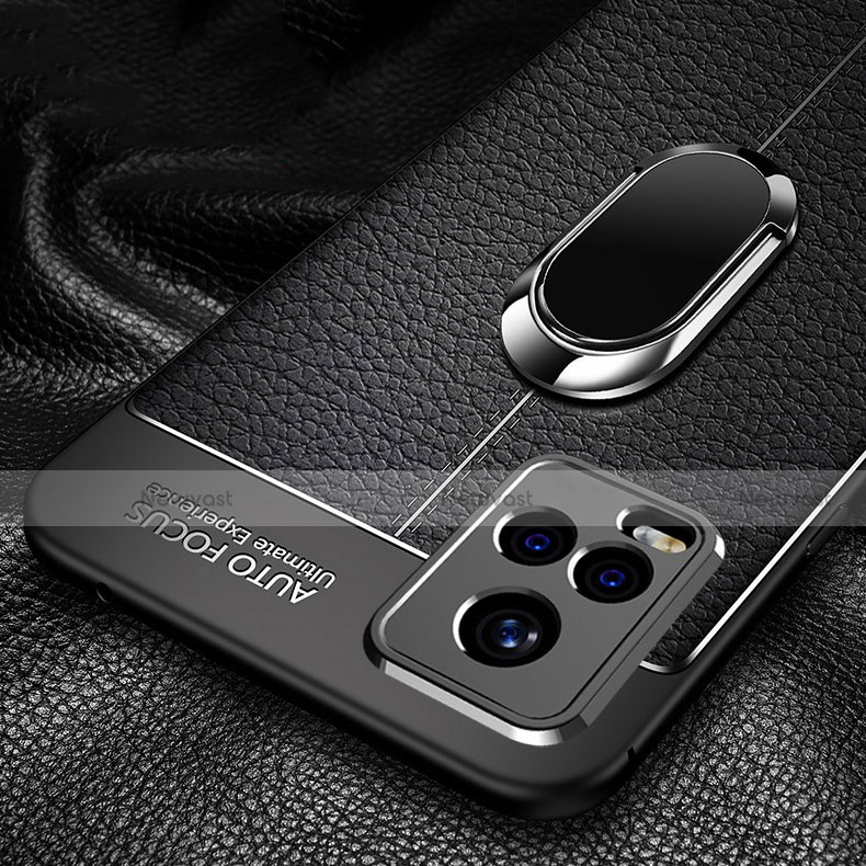 Soft Silicone Gel Leather Snap On Case Cover with Magnetic Finger Ring Stand for Vivo V20 Pro 5G