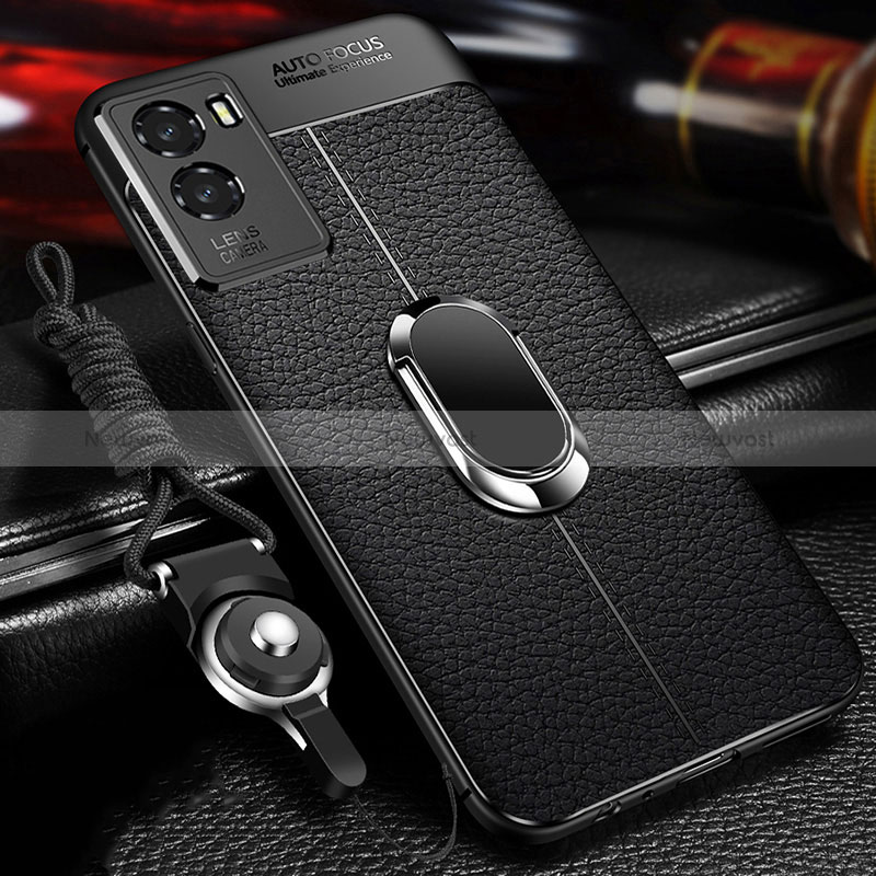 Soft Silicone Gel Leather Snap On Case Cover with Magnetic Finger Ring Stand for Vivo Y72t