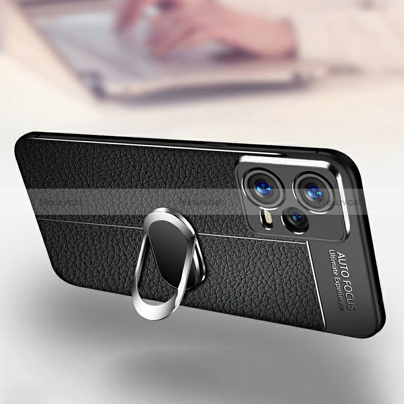 Soft Silicone Gel Leather Snap On Case Cover with Magnetic Finger Ring Stand for Xiaomi Poco X5 5G