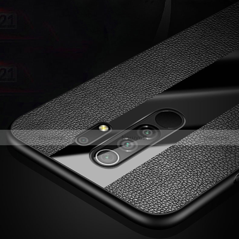 Soft Silicone Gel Leather Snap On Case Cover with Magnetic Finger Ring Stand for Xiaomi Redmi 9