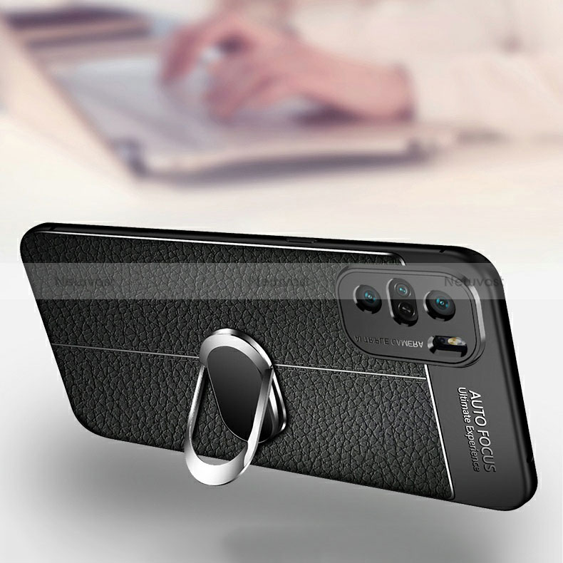 Soft Silicone Gel Leather Snap On Case Cover with Magnetic Finger Ring Stand for Xiaomi Redmi K40 Pro+ Plus 5G