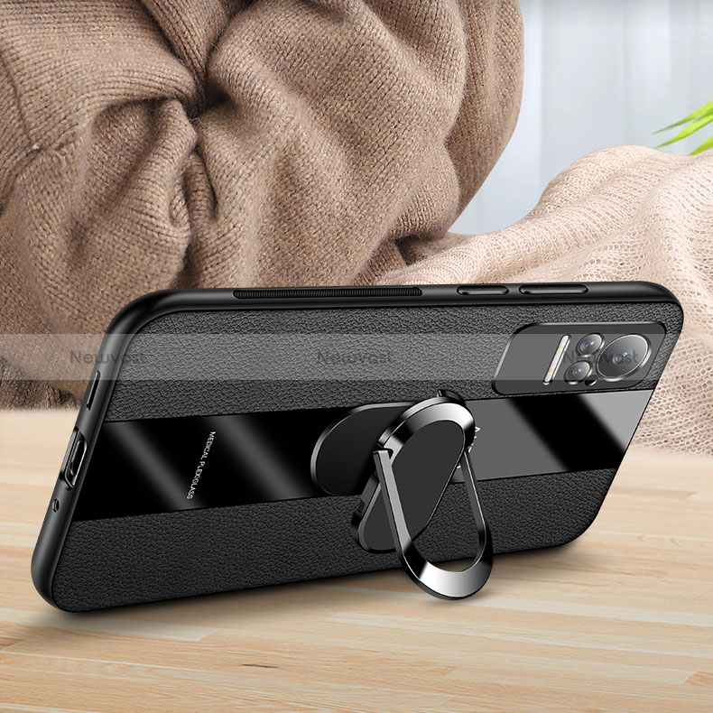 Soft Silicone Gel Leather Snap On Case Cover with Magnetic Finger Ring Stand PB1 for Xiaomi Civi 1S 5G