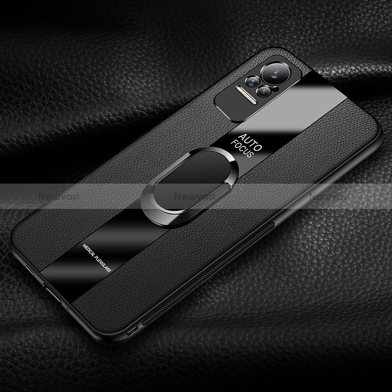 Soft Silicone Gel Leather Snap On Case Cover with Magnetic Finger Ring Stand PB1 for Xiaomi Civi 1S 5G