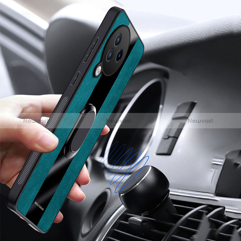 Soft Silicone Gel Leather Snap On Case Cover with Magnetic Finger Ring Stand PB1 for Xiaomi Civi 3 5G