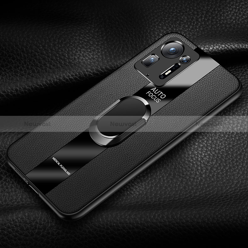 Soft Silicone Gel Leather Snap On Case Cover with Magnetic Finger Ring Stand PB1 for Xiaomi Mi Mix 4 5G