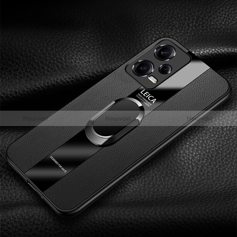 Soft Silicone Gel Leather Snap On Case Cover with Magnetic Finger Ring Stand PB1 for Xiaomi Poco X5 5G