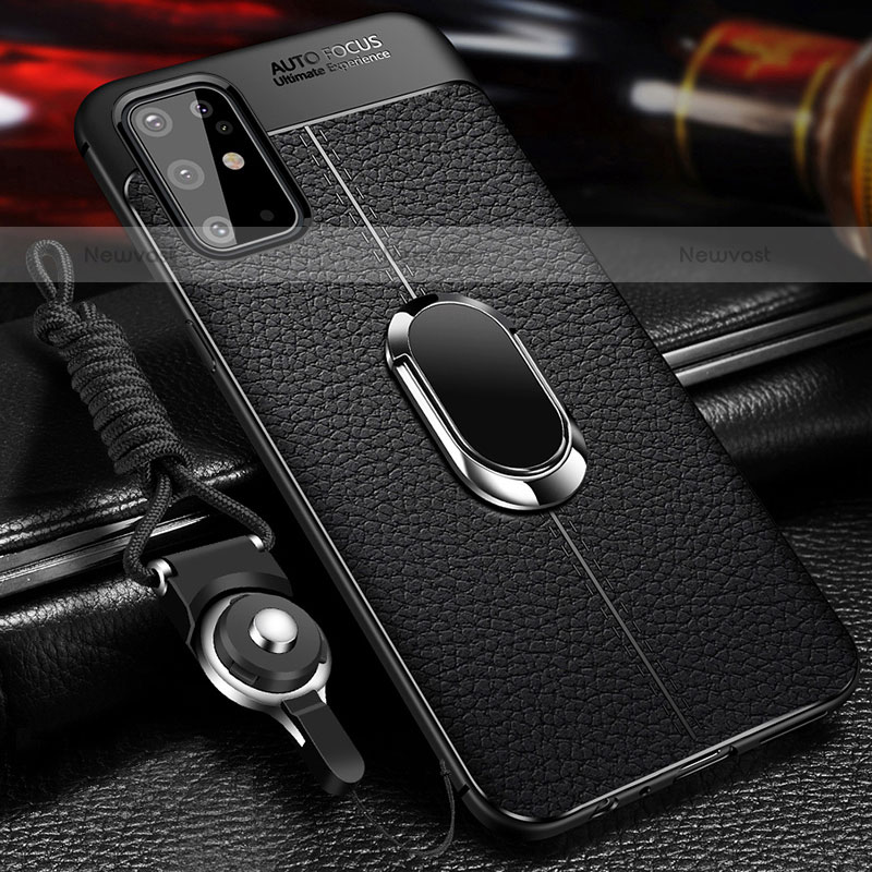 Soft Silicone Gel Leather Snap On Case Cover with Magnetic Finger Ring Stand WL1 for Samsung Galaxy S20 Plus 5G