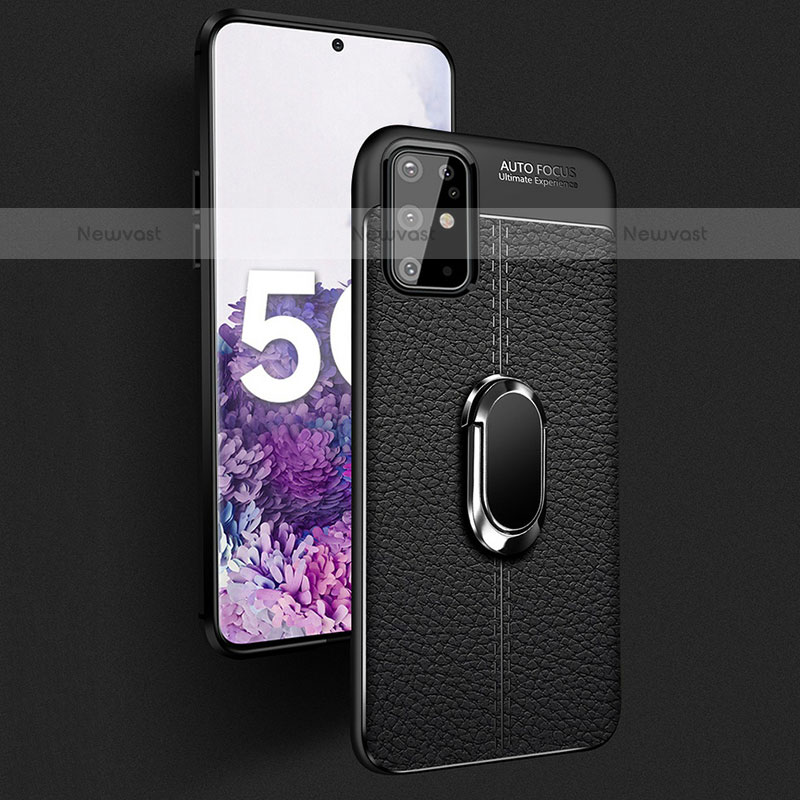 Soft Silicone Gel Leather Snap On Case Cover with Magnetic Finger Ring Stand WL1 for Samsung Galaxy S20 Plus 5G