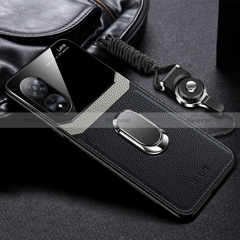 Soft Silicone Gel Leather Snap On Case Cover with Magnetic FL1 for Oppo A1 5G