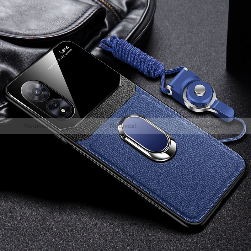 Soft Silicone Gel Leather Snap On Case Cover with Magnetic FL1 for Oppo A1 5G