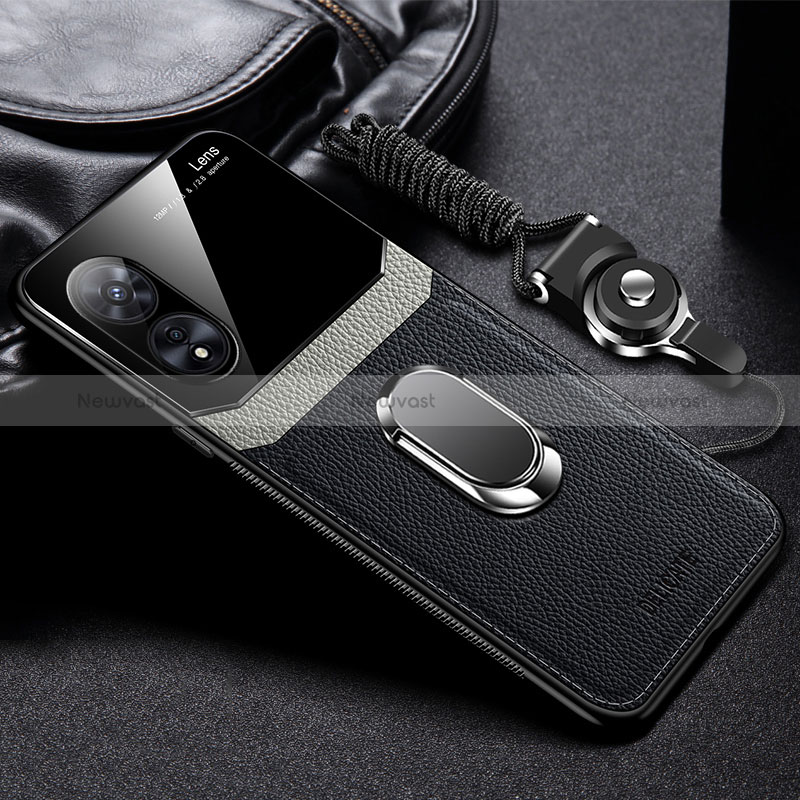 Soft Silicone Gel Leather Snap On Case Cover with Magnetic FL1 for Oppo A1x 5G