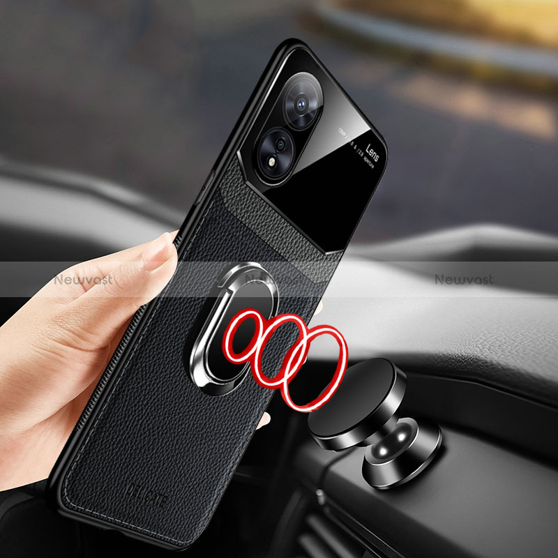 Soft Silicone Gel Leather Snap On Case Cover with Magnetic FL1 for Oppo A98 5G