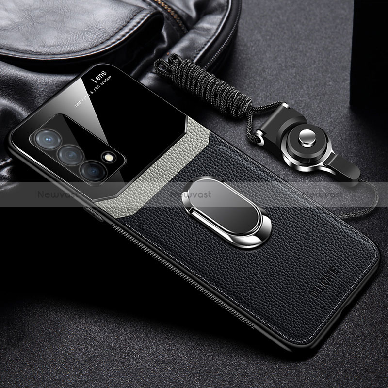 Soft Silicone Gel Leather Snap On Case Cover with Magnetic FL1 for Oppo K9 5G