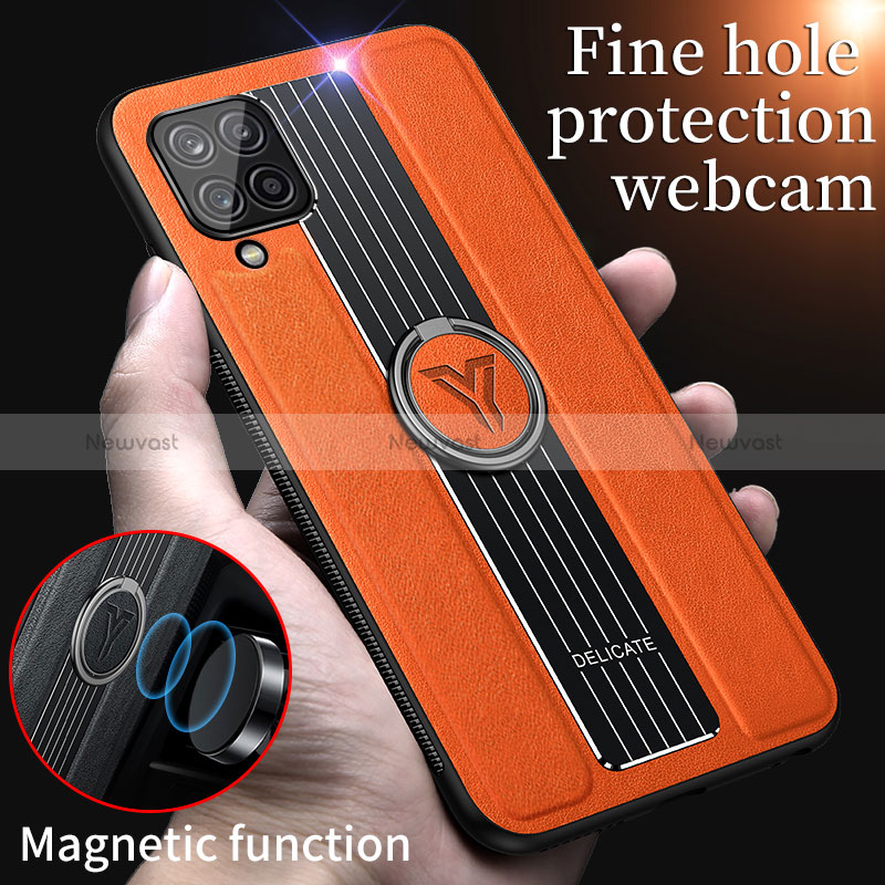 Soft Silicone Gel Leather Snap On Case Cover with Magnetic FL1 for Samsung Galaxy A12 5G