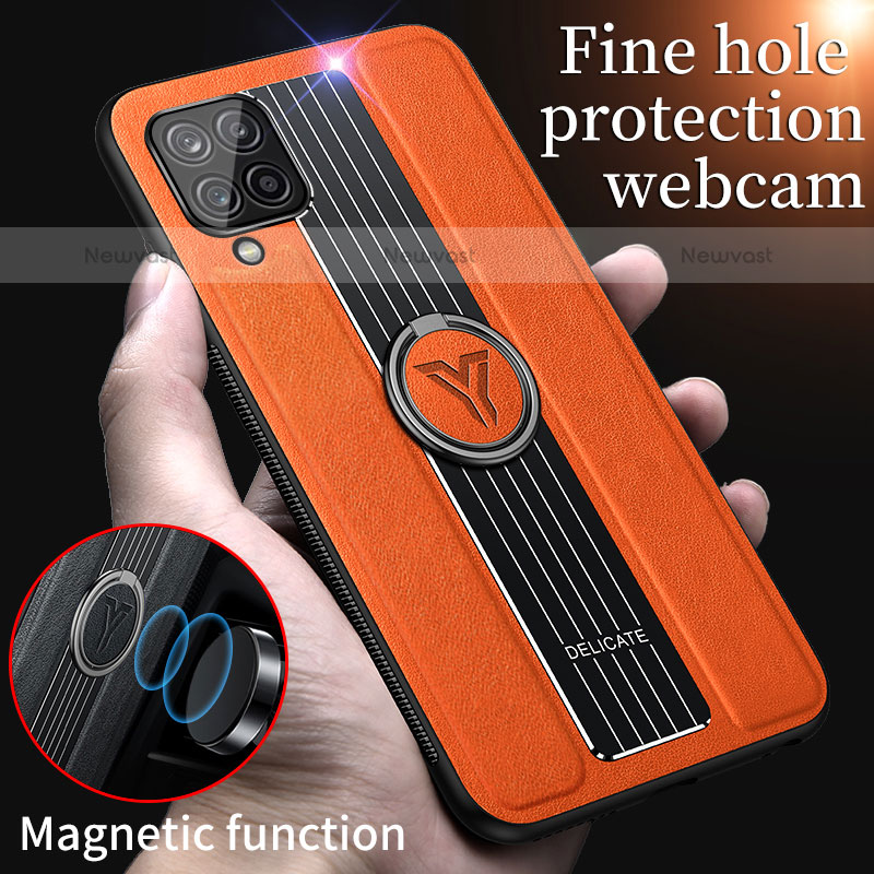 Soft Silicone Gel Leather Snap On Case Cover with Magnetic FL1 for Samsung Galaxy A12