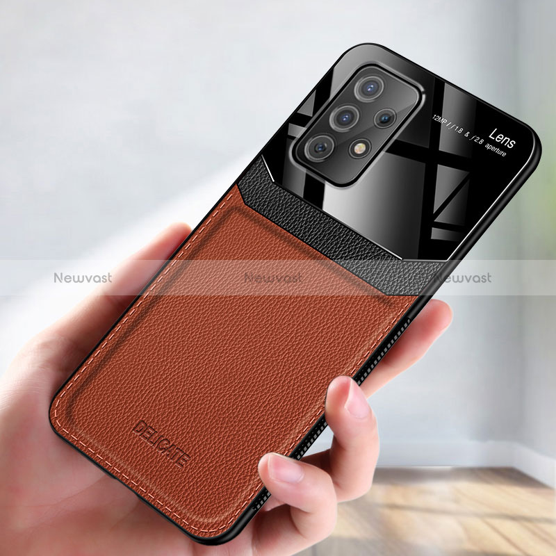 Soft Silicone Gel Leather Snap On Case Cover with Magnetic FL1 for Samsung Galaxy A52 5G