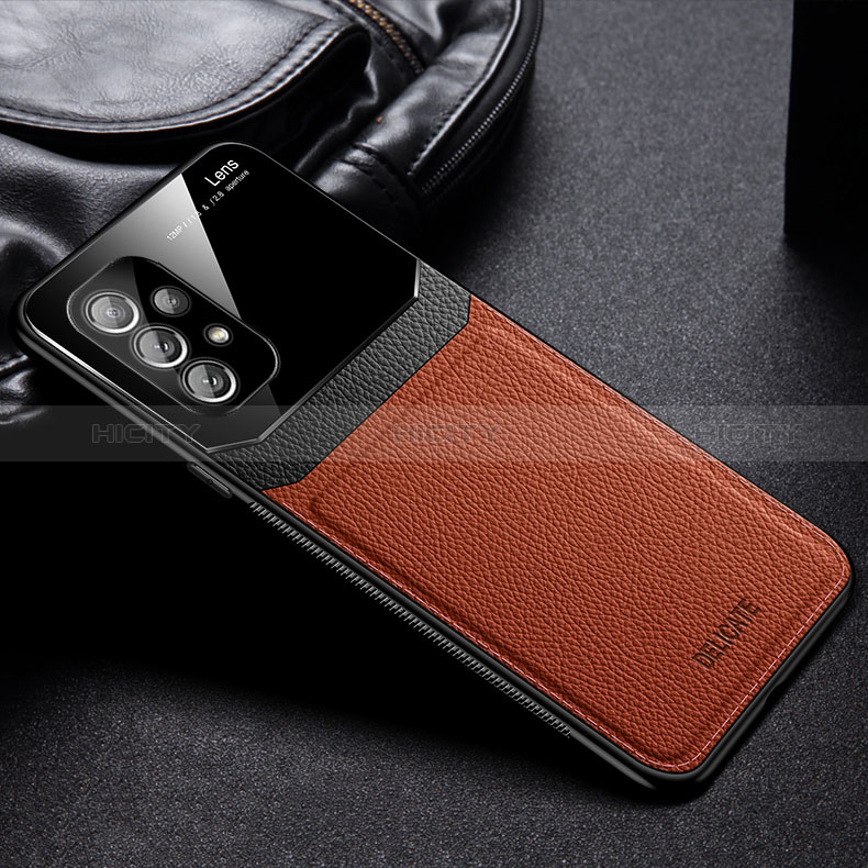 Soft Silicone Gel Leather Snap On Case Cover with Magnetic FL1 for Samsung Galaxy A73 5G