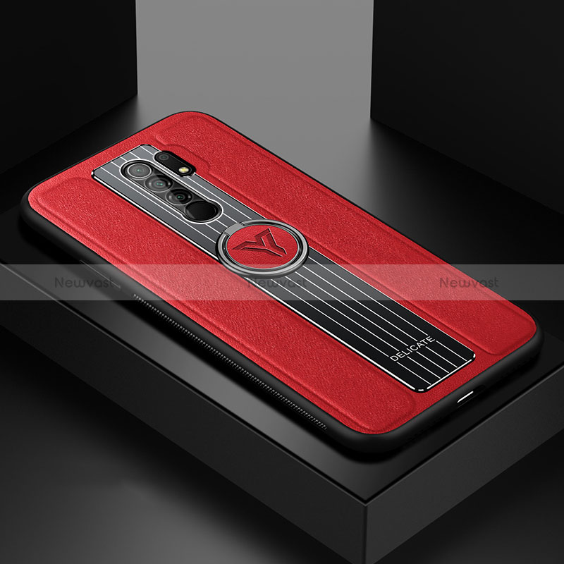 Soft Silicone Gel Leather Snap On Case Cover with Magnetic FL1 for Xiaomi Poco M2 Red