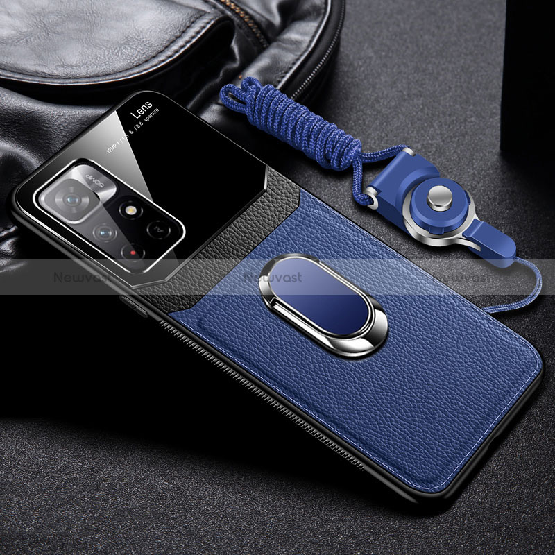 Soft Silicone Gel Leather Snap On Case Cover with Magnetic FL2 for Xiaomi Poco M4 Pro 5G