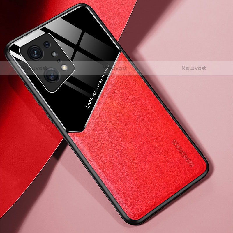 Soft Silicone Gel Leather Snap On Case Cover with Magnetic for Oppo Find X5 Pro 5G Red