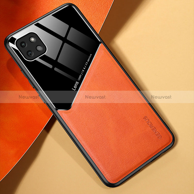 Soft Silicone Gel Leather Snap On Case Cover with Magnetic for Samsung Galaxy A22s 5G Orange