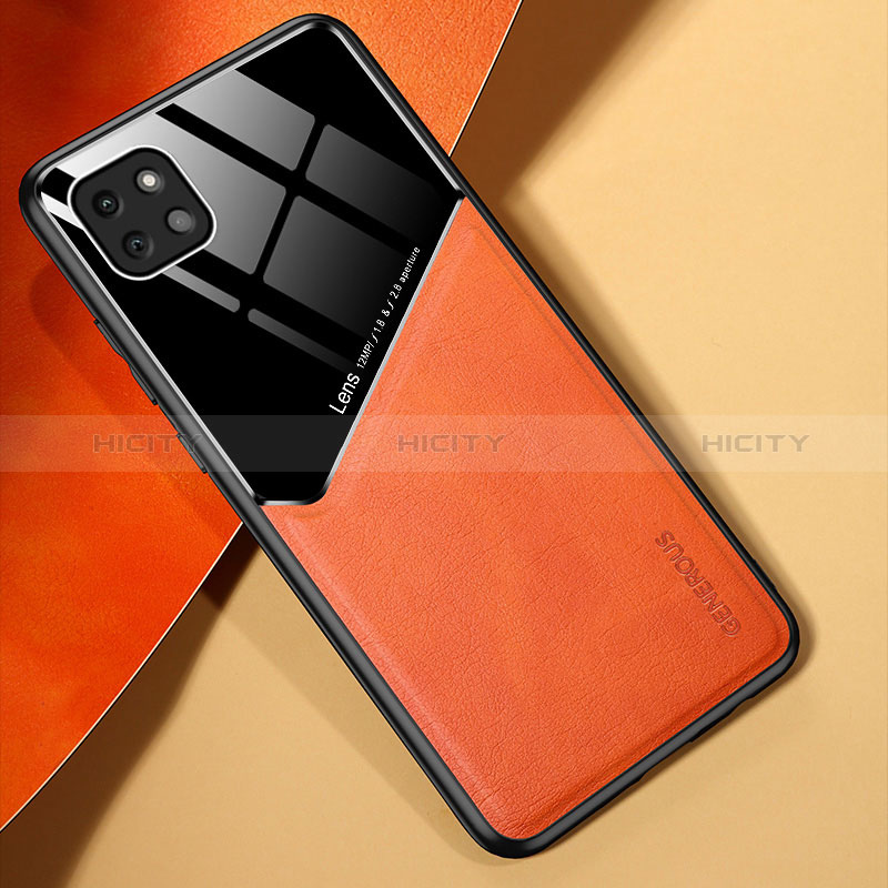 Soft Silicone Gel Leather Snap On Case Cover with Magnetic for Samsung Galaxy F42 5G Orange