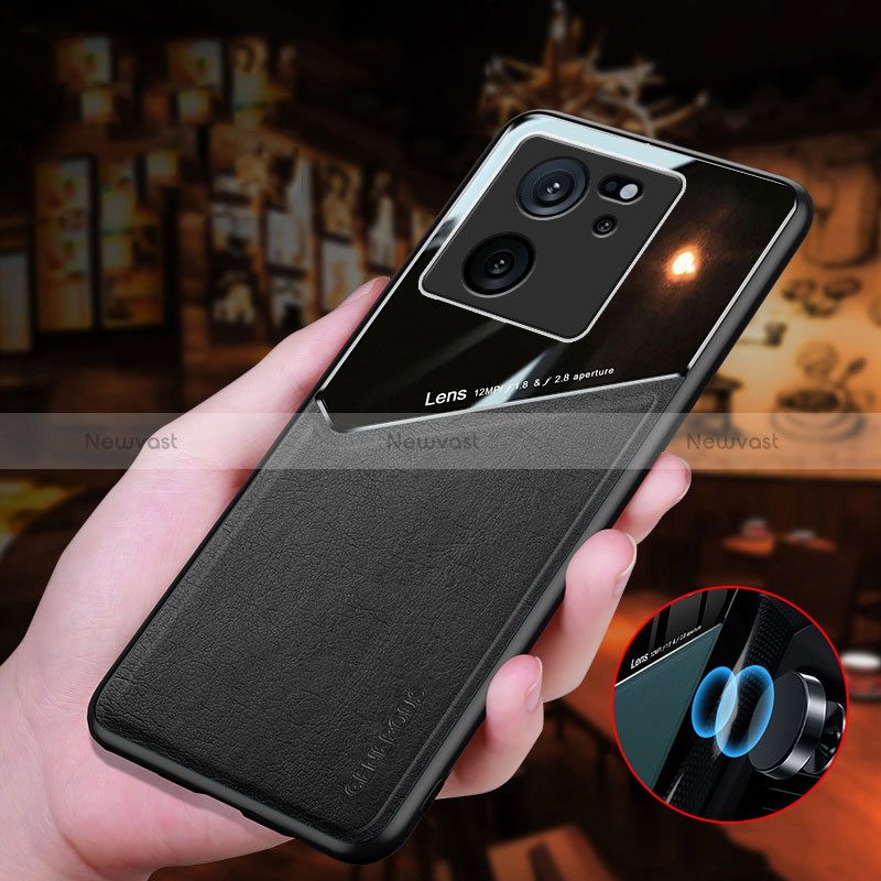 Soft Silicone Gel Leather Snap On Case Cover with Magnetic for Xiaomi Mi 13T Pro 5G