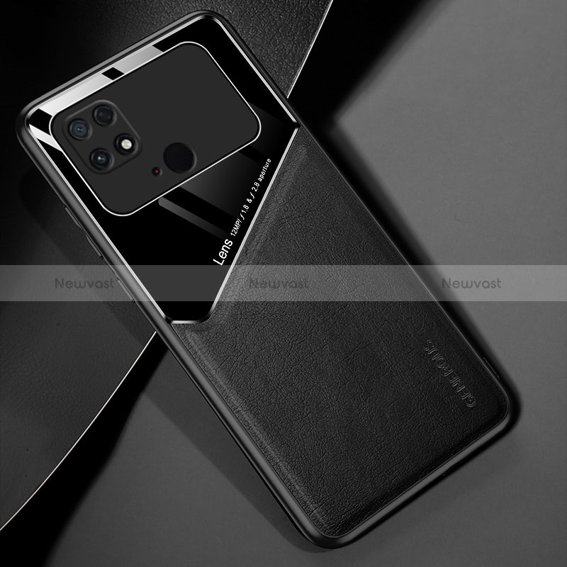 Soft Silicone Gel Leather Snap On Case Cover with Magnetic for Xiaomi Poco C40 Black