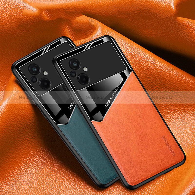 Soft Silicone Gel Leather Snap On Case Cover with Magnetic for Xiaomi Poco M5 4G