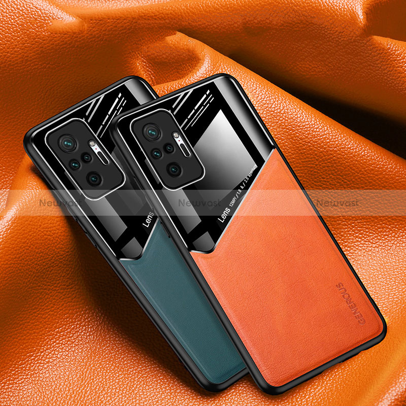 Soft Silicone Gel Leather Snap On Case Cover with Magnetic for Xiaomi Redmi Note 10 Pro 4G