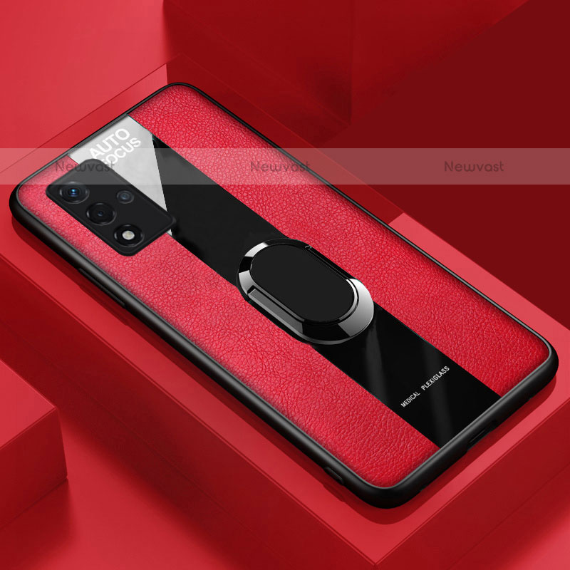 Soft Silicone Gel Leather Snap On Case Cover with Magnetic S01 for Oppo A93 5G Red