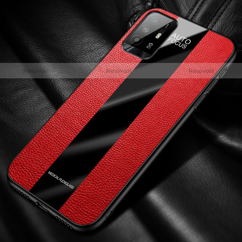 Soft Silicone Gel Leather Snap On Case Cover with Magnetic S01 for Oppo A95 5G