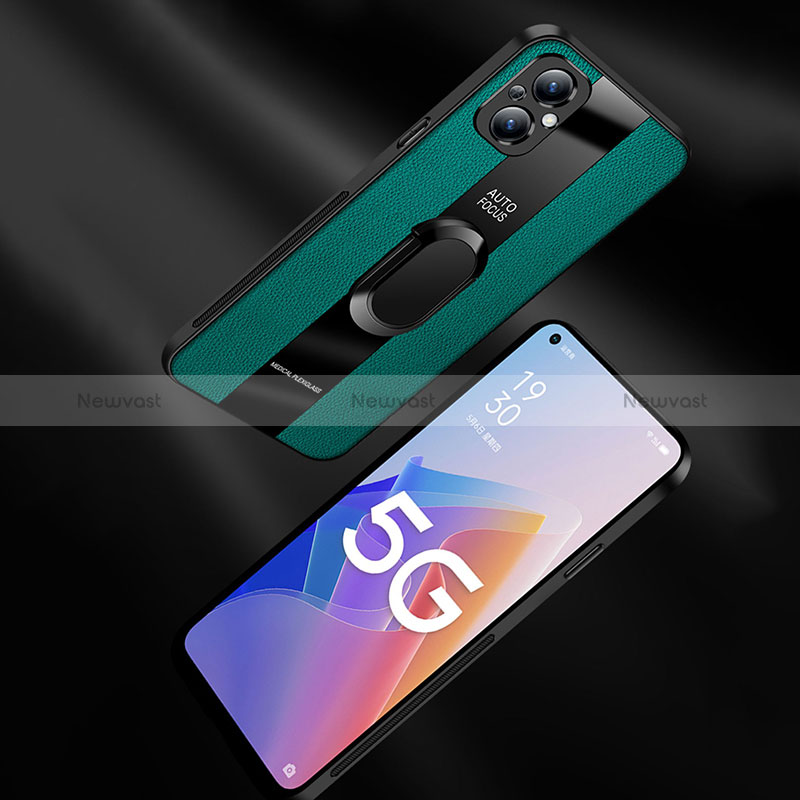 Soft Silicone Gel Leather Snap On Case Cover with Magnetic S01 for Oppo A96 5G