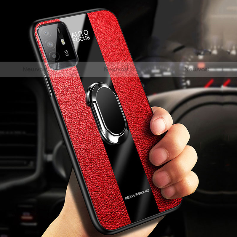 Soft Silicone Gel Leather Snap On Case Cover with Magnetic S01 for Oppo F19 Pro+ Plus 5G