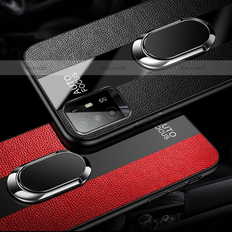 Soft Silicone Gel Leather Snap On Case Cover with Magnetic S01 for Oppo F19 Pro+ Plus 5G