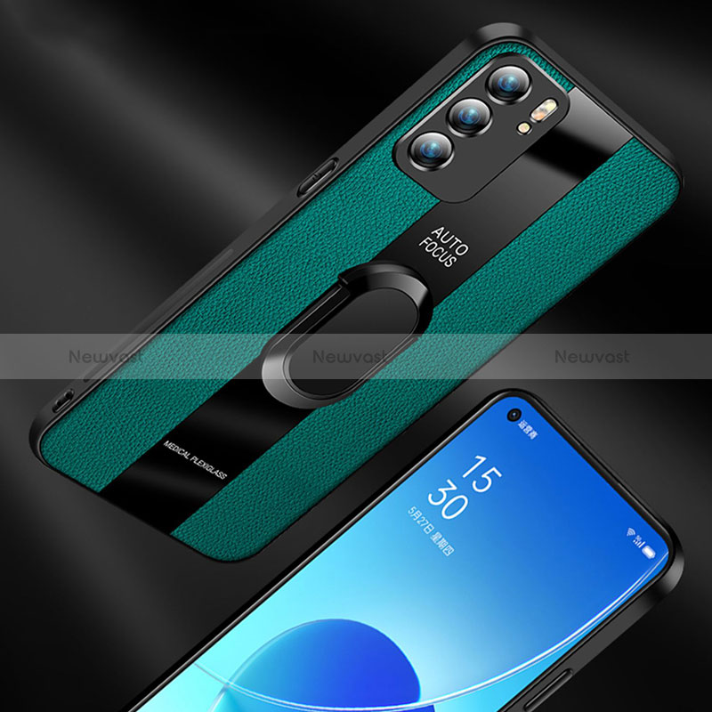 Soft Silicone Gel Leather Snap On Case Cover with Magnetic S01 for Oppo Reno6 5G