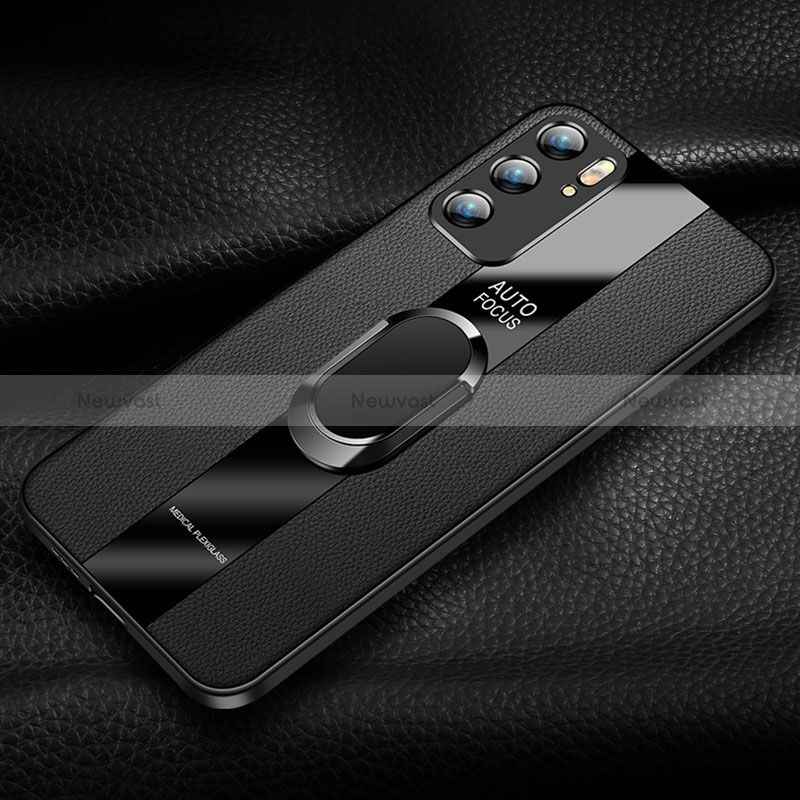 Soft Silicone Gel Leather Snap On Case Cover with Magnetic S01 for Oppo Reno6 5G