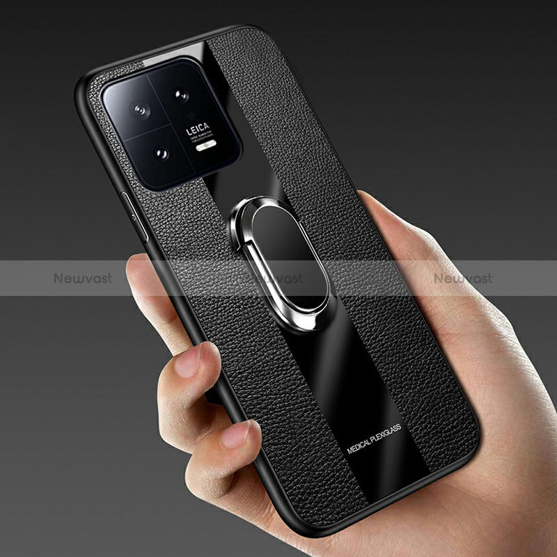 Soft Silicone Gel Leather Snap On Case Cover with Magnetic S01 for Xiaomi Mi 13 Pro 5G