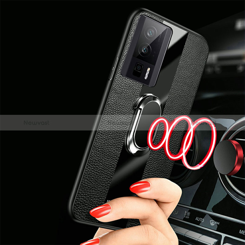 Soft Silicone Gel Leather Snap On Case Cover with Magnetic S01 for Xiaomi Poco F5 Pro 5G