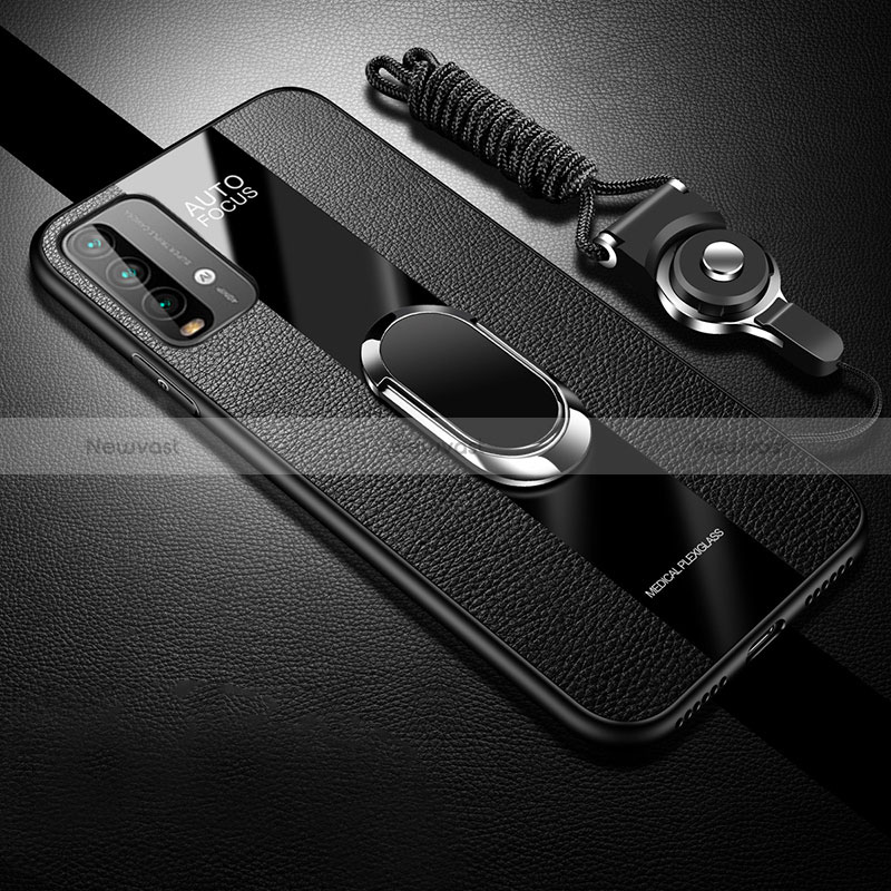 Soft Silicone Gel Leather Snap On Case Cover with Magnetic S01 for Xiaomi Redmi Note 9 4G