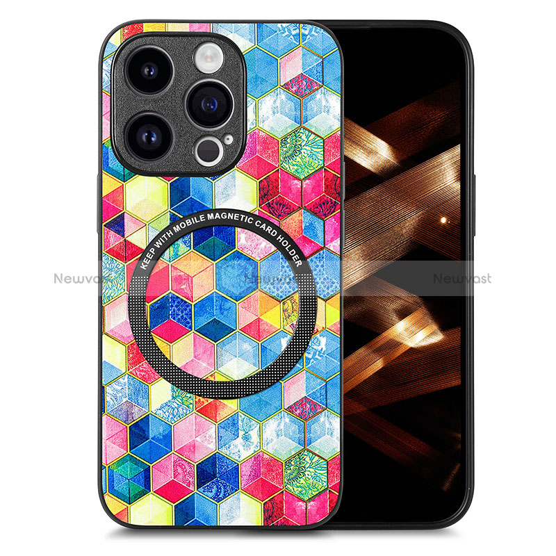 Soft Silicone Gel Leather Snap On Case Cover with Magnetic S01D for Apple iPhone 14 Pro