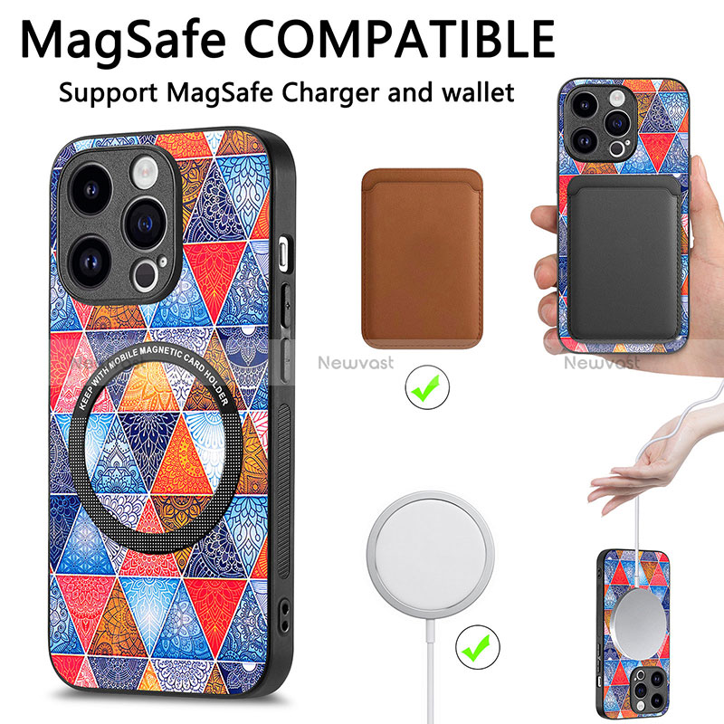 Soft Silicone Gel Leather Snap On Case Cover with Magnetic S01D for Apple iPhone 16 Pro Max