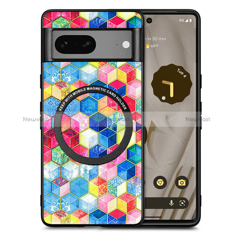 Soft Silicone Gel Leather Snap On Case Cover with Magnetic S01D for Google Pixel 7 5G