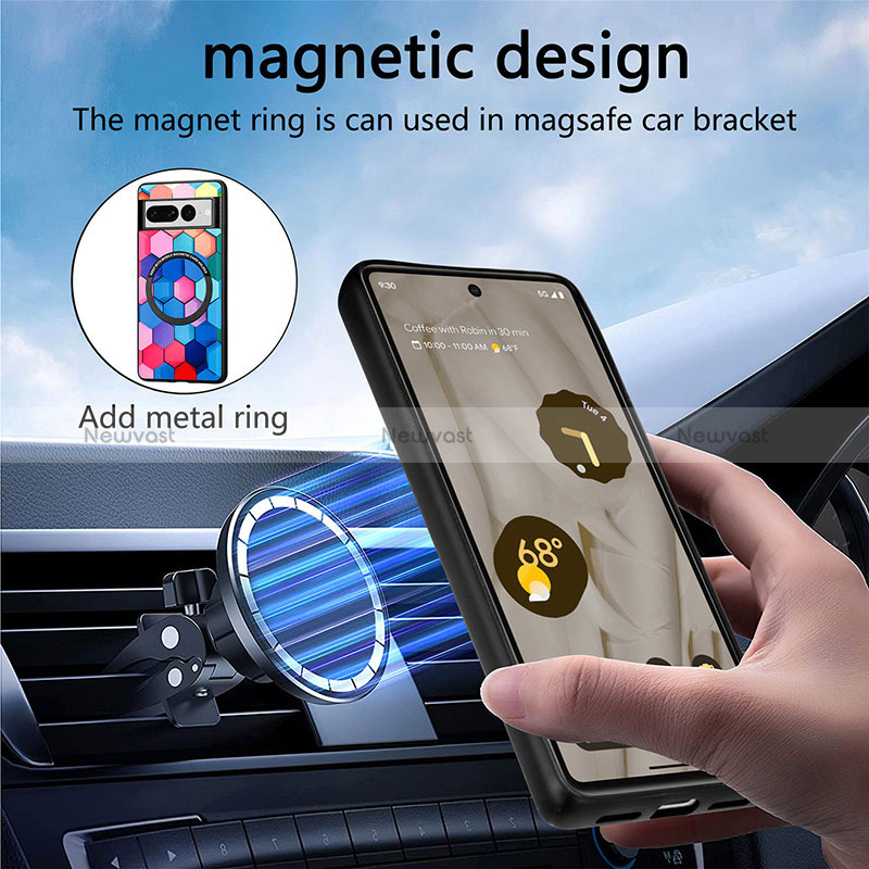 Soft Silicone Gel Leather Snap On Case Cover with Magnetic S01D for Google Pixel 7 Pro 5G