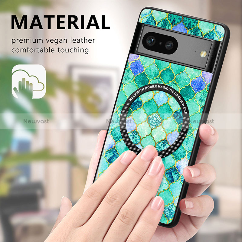 Soft Silicone Gel Leather Snap On Case Cover with Magnetic S01D for Google Pixel 7a 5G